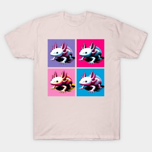 Leucistic Axolotls Pop Art - Cool Aquatic Creature T-Shirt